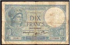 10 francs
Pk 84 Banknote