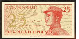 Indonesia 25 Sen 1964 P93. Banknote
