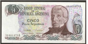 Argentina 5 Pesos 1983 P312. Banknote