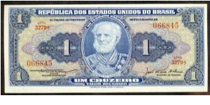 Brazil 1 Cruzeiro 1956 P150c Sign 5. Banknote
