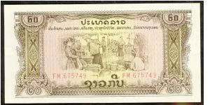 Laos 20 Kip 1975 P21a. Banknote