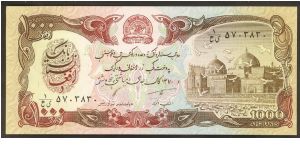 Afghanistan 1000 Afghanis 1991 P61. Banknote