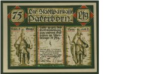 Germany Notgeld Paderborn 75Pf 1921 L1015b Banknote