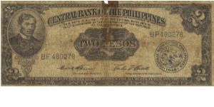 PI-134c English series 2 Peso note, prefix BF. Banknote