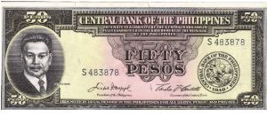 PI-138d English series 50 Pesos note, prefix S. Banknote