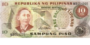 Philippine 10 Pesos note in series, 5 of 5. Banknote