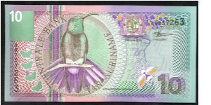 Suriname 10 Gulden 2000 P147. Banknote