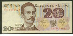 Poland 20 Zlotych 1982 P49. Banknote