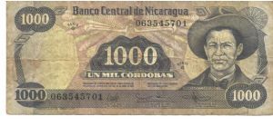 Like #139 143

Blue-gray on multicolour underprint. Engraved. Grn. A. C. Sardino at right. Hut (sandino's birthplace) on back. Signature varieties. Banknote