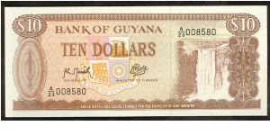 Guyana 10 Dollars 1992 P23. Banknote