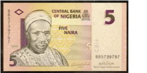 Nigeria 5 Naira 2006 PNEW. Banknote
