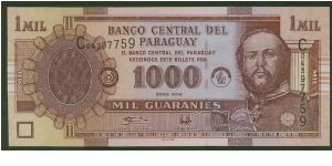 Paraguay 1000 Guaranies 2004 P222. Banknote