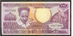 Suriname 100 Gulden 1986 P133. Banknote
