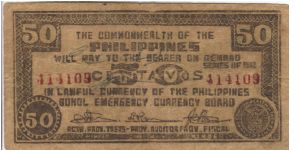 S-142 Bohol 1 Pesos note. I will sell or trade this note for Philippine or Japan occupation notes I need. Banknote