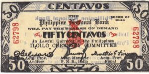 S-338 Iloilo 50 Centavos note. I will sell or trade this note for Philippine or Japan occupation notes I need. Banknote