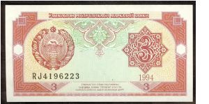 Uzbekistan 3 Sum 1994 P74. Banknote