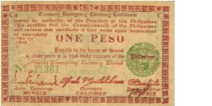 S-661a Negros Occidential 1 Peso note. I will sell or trade this note for Philippine or Japan occupation notes I need. Banknote