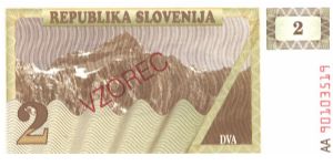 Brown on tan and ochre underprint.

Specimen overprint: VZOREC Banknote
