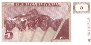 Maroon on pale maroon and pink underpint.

Specimen overprint: VZOREC Banknote