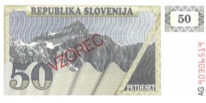 Dark gray on tan and light gray underprint.

Specimen overprint: VZOREC Banknote