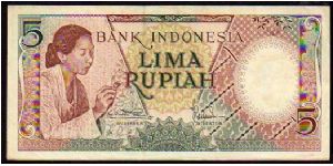 5 Rupiah
Pk 55 Banknote