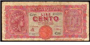 100 Lire
Pk 75a Banknote
