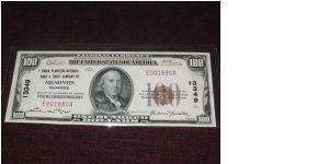 $100 bill from Memphis, Tn. bank.  From my grandpa, mint condition. (FR 1804 type 1) Banknote