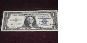 1957 $1 STAR, SIGNED BY ROBERT ANDERSON, Secretary of Treasury at the time.  Gem, you couldn't ask for more from a note. (FR 1619) Banknote