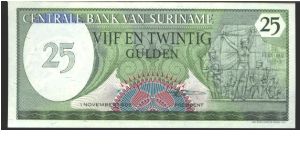 Green on multicolour underpinrt Banknote