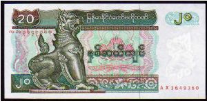 20 Kyats
Pk 72 Banknote