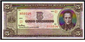 5 Bolivanos__
Pk 138a Banknote