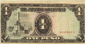 PI-109 Philippine 1 Peso note under Japan rule, plate number 57. I will sell or trade this note for Philippine or Japan occupation notes I need. Banknote