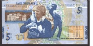 Jack Nicholas retirement from golf commemorative. RBS's sposorship of the British Open at St. Andrew's

Commemorative overprint at left. Jack Nicholas on back. 

Serial # prefix, JWN. Banknote