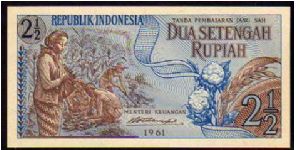 2,1/2 Rupiah
Pk 79 Banknote