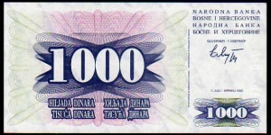 1000 Dinara__
Pk 15a Banknote