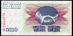 Banknote from Bosnia