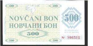 Pale greenish-grey on gray and yellow underprint.

B) Circular red handstamp: FOJNICA on back. Banknote