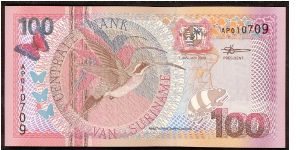 Suriname 100 Gulden 2000 P149. Banknote
