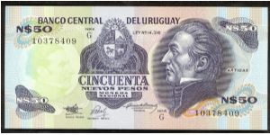 Uruguay 50 Pesos 1988 P61a. Banknote