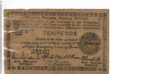 S676x1 Negros counterfeit 10 Pesos note. Banknote