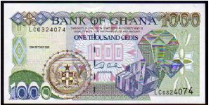 1000 Cedis
Pk 32 Banknote