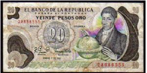 20 Pesos Oro__
pk# 409__01.01.1981 Banknote