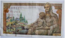 1000 francs Demeter Banknote
