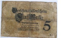 5 mark 1914 Banknote