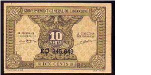 *FRENCH INDOCHINA*
________________

10 Cents
Pk 89a
---------------- Banknote