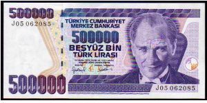 500'000 Turk Lirasi
Pk 212

(L.1970) Banknote