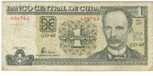 Cuba 2003 1 Peso Banknote