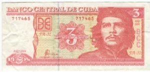 Cuba 2004 3 Pesos Banknote