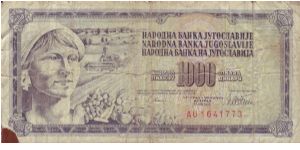 Banknote from Yugoslavia