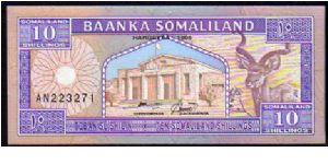 (Somaliland)

10 Shillings
Pk 2a Banknote